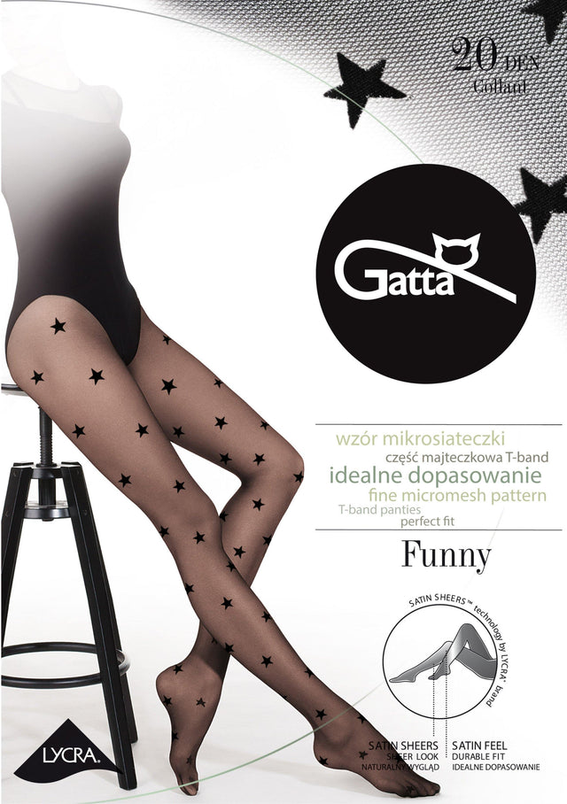 Gatta Funny 06 | 20DEN | gemusterte Strumpfhose mit Stars und Sternen - GATTA FASHION