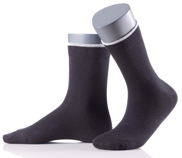 Perfect Men Classic Socken | 6er Vorteilspack | schwarz mit farbigen Bund - GATTA FASHION