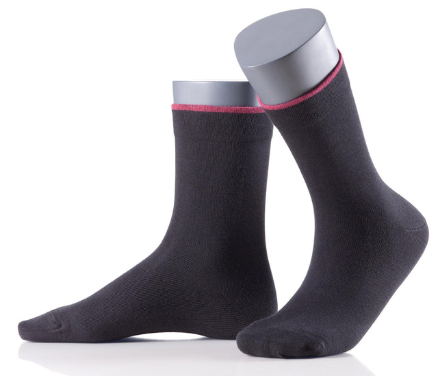 Perfect Men Classic Socken | 6er Vorteilspack | schwarz mit farbigen Bund - GATTA FASHION